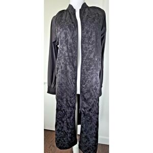 Diadora Athletic Street Full Zip Long Track Jacket Dress Sheer Women Sz XS Black